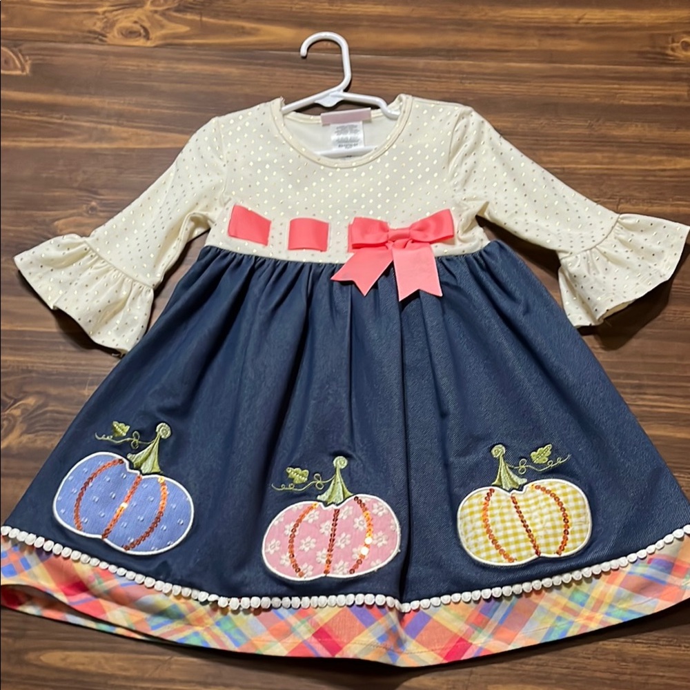 Bonnie Jean toddler girls pumpkin dress size 4